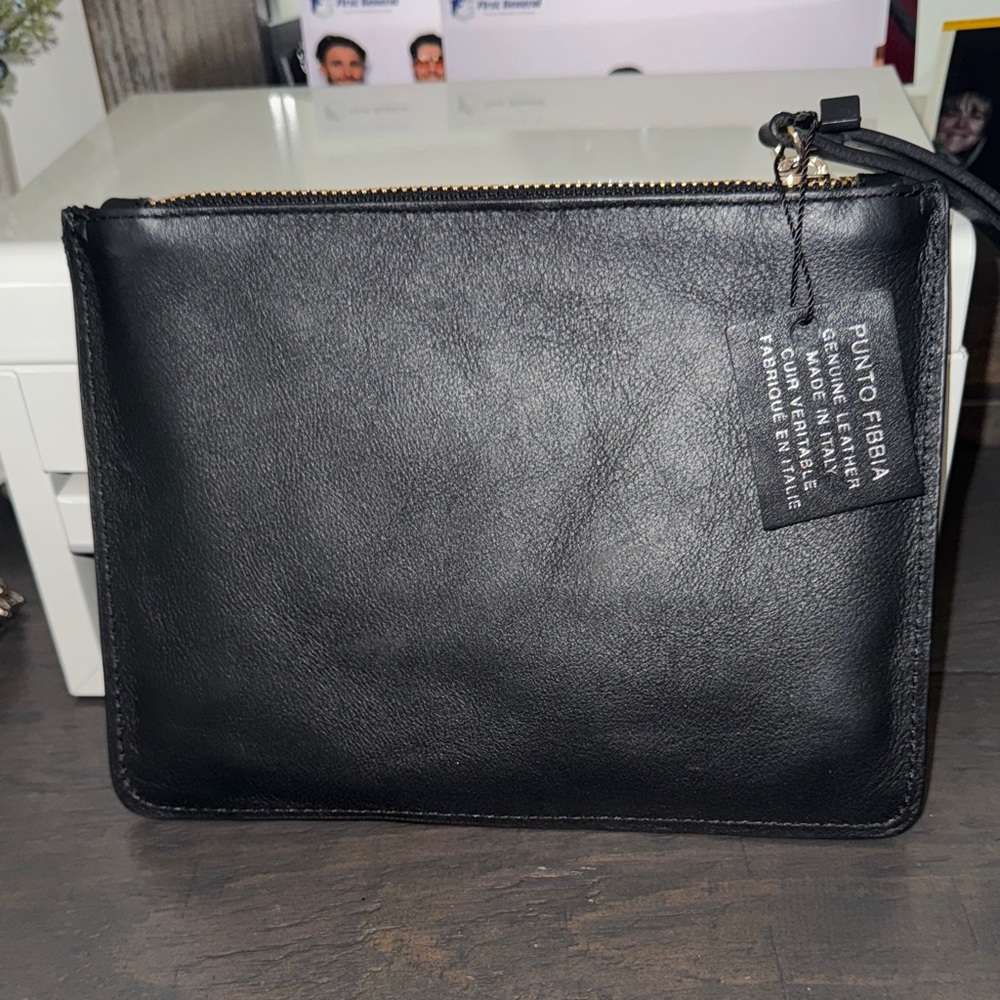 Black Suede & Leather Clutch - Picture 2 of 2